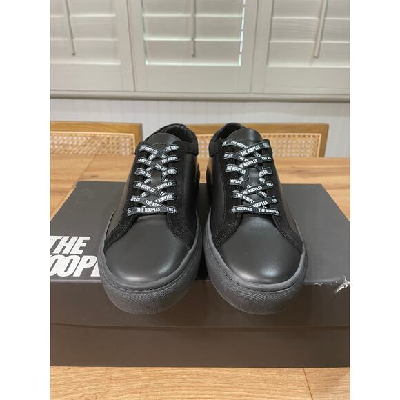 The Kooples Black Sneakers Unisex Leather Vinyl Size 7.5 US 38 EU NIB Low Tops - Picture 7 of 14